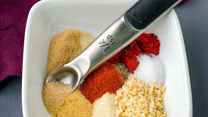 homemade Burger seasoning and rub in a white bowl