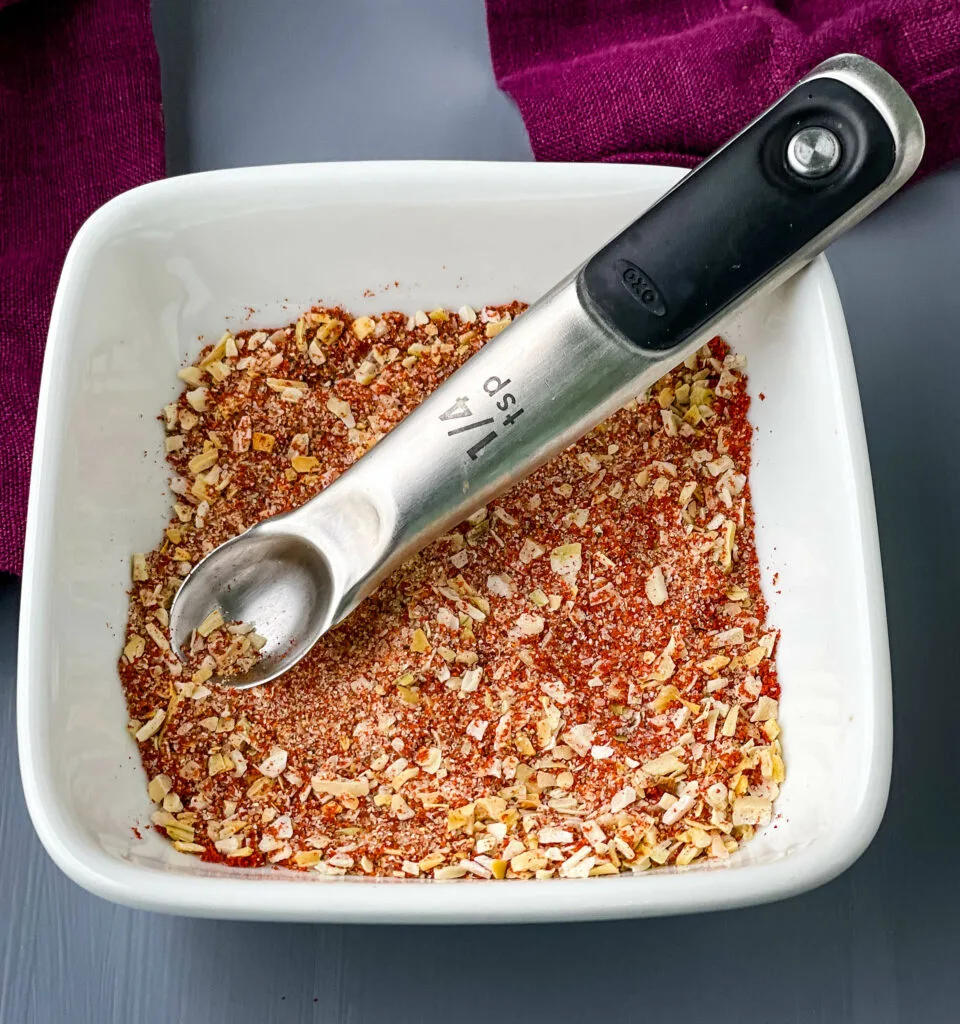 homemade Burger seasoning and rub in a white bowl