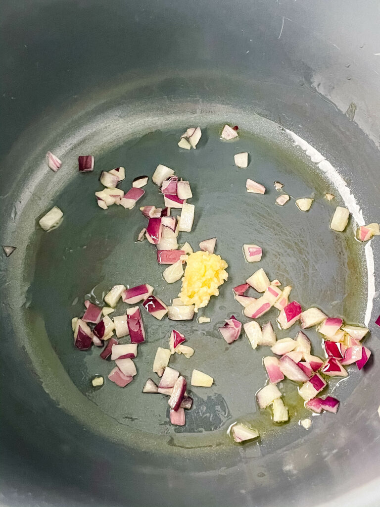 garlic and onions sauteed in an Instant Pot