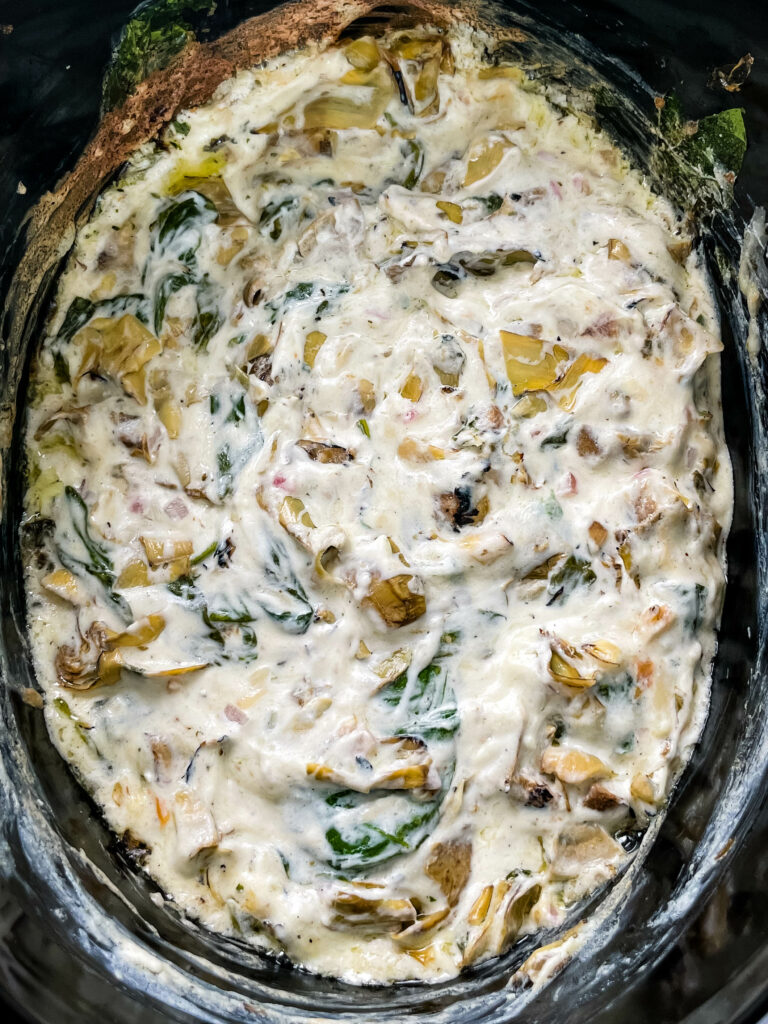 Crock Pot Spinach & Bacon Queso Dip • Bread Booze Bacon