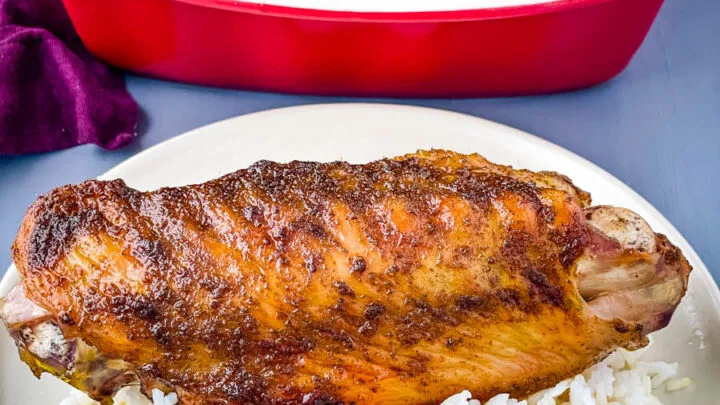 baked turkey wing with white rice