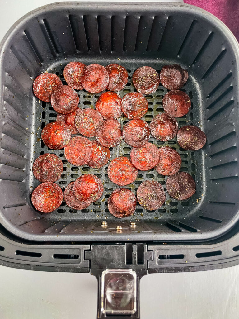 pepperoni chips in an air fryer