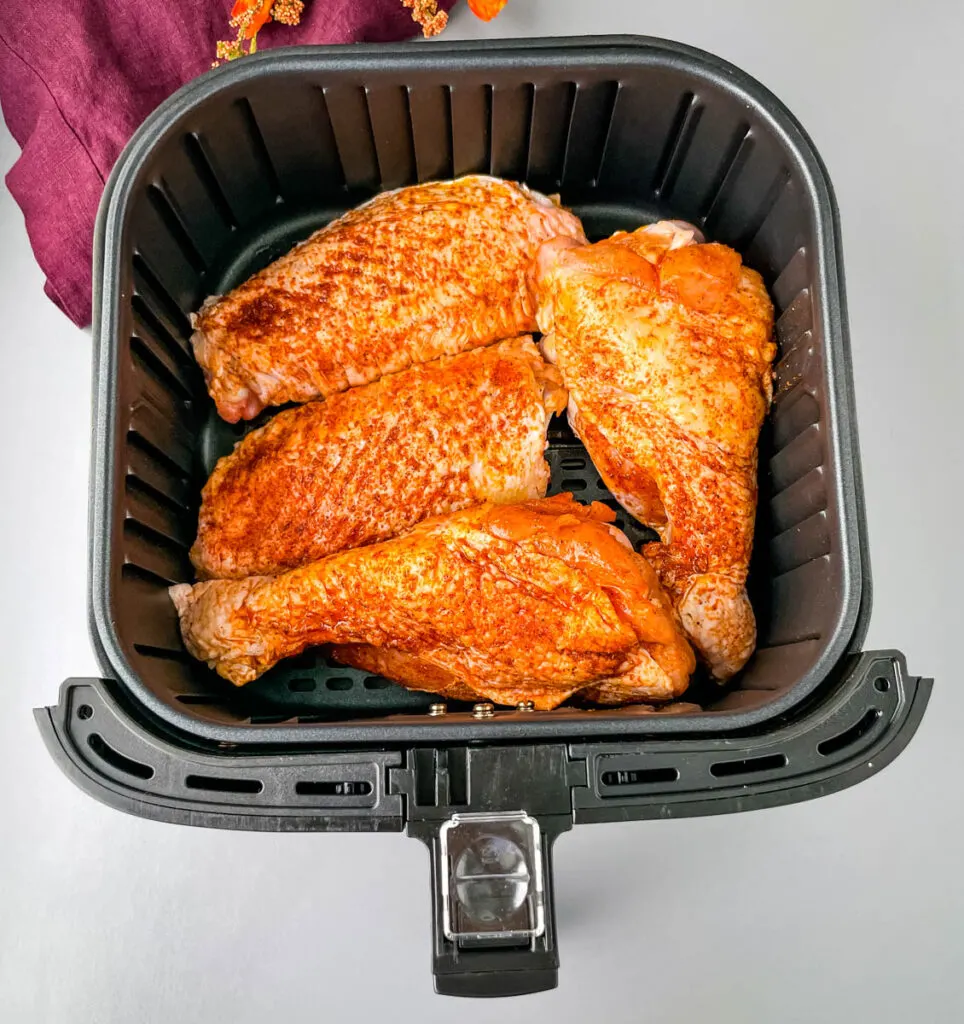 raw turkey wings in an air fryer
