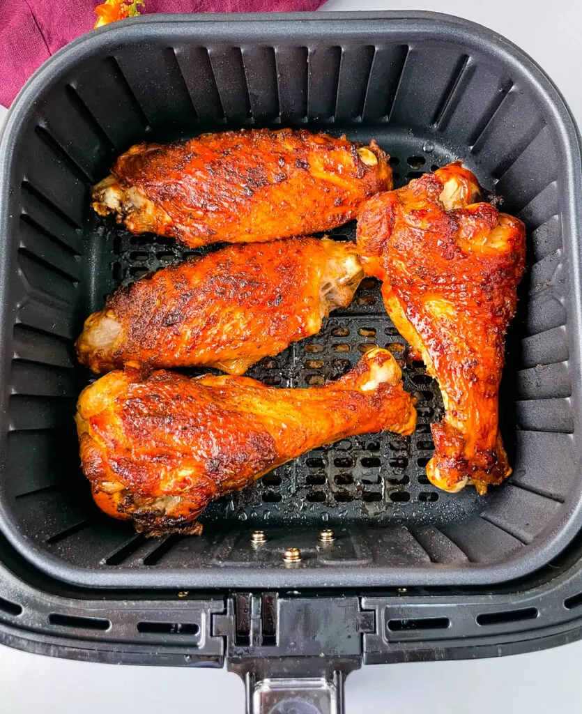 cooked turkey wings in an air fryer