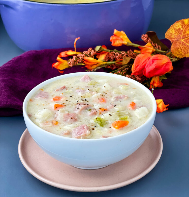 Creamy Ham and Potato Soup with Vegetables + {VIDEO}