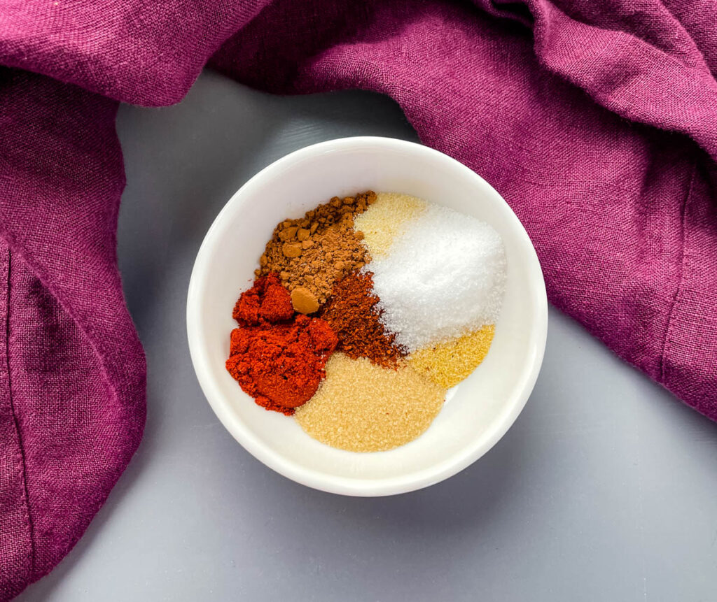 homemade steak seasoning and rub in a white bowl