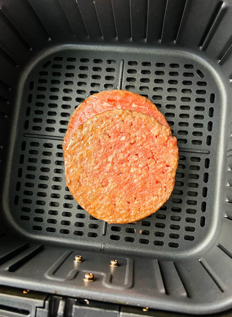 frozen burgers in an air fryer