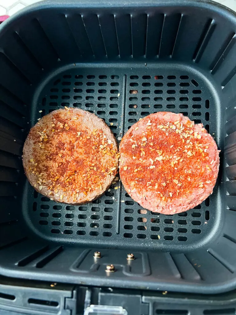 seasoned burgers in air fryer