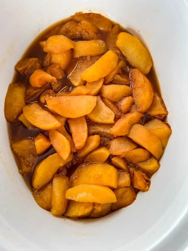 cooked apples in a slow cooker