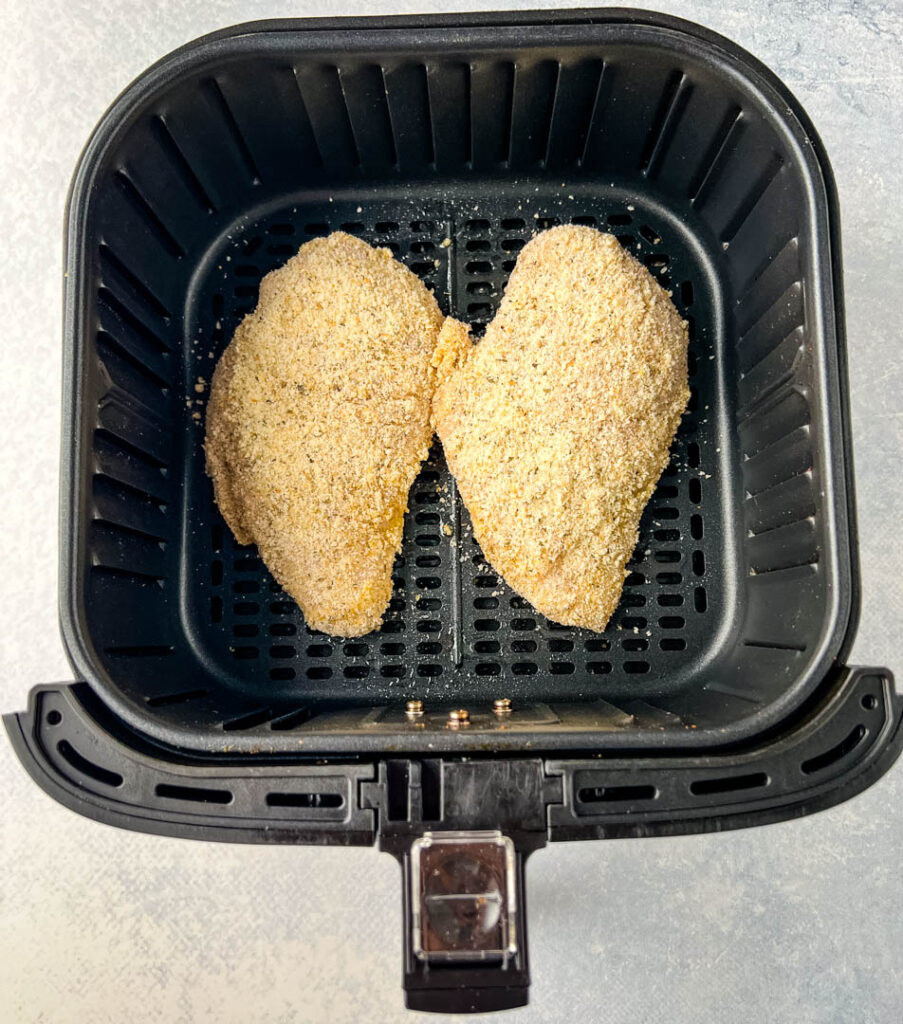 parmesan crusted chicken in an air fryer