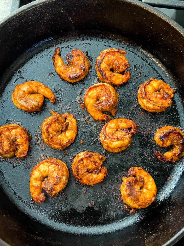 jerk shrimp in skillet