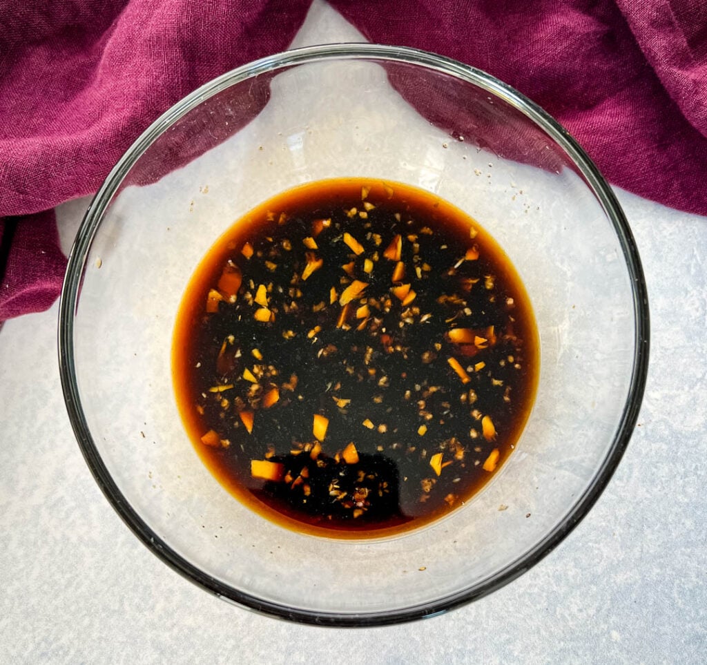 stir fry marinade in a glass bowl