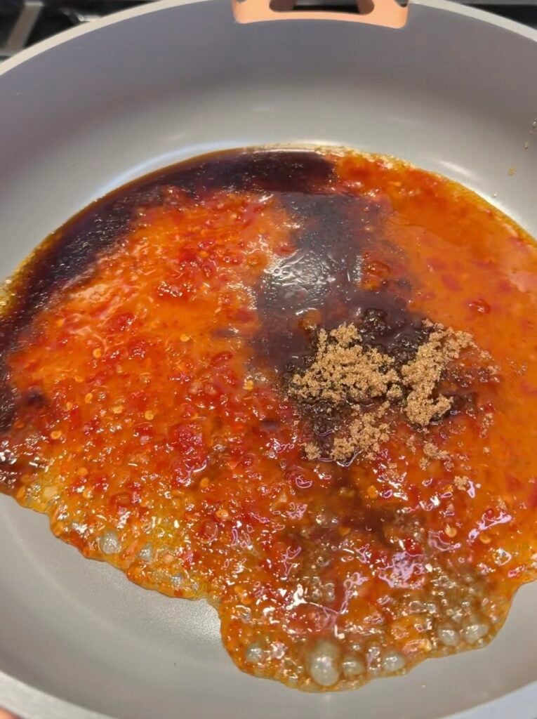 sweet chili sauce in a pan