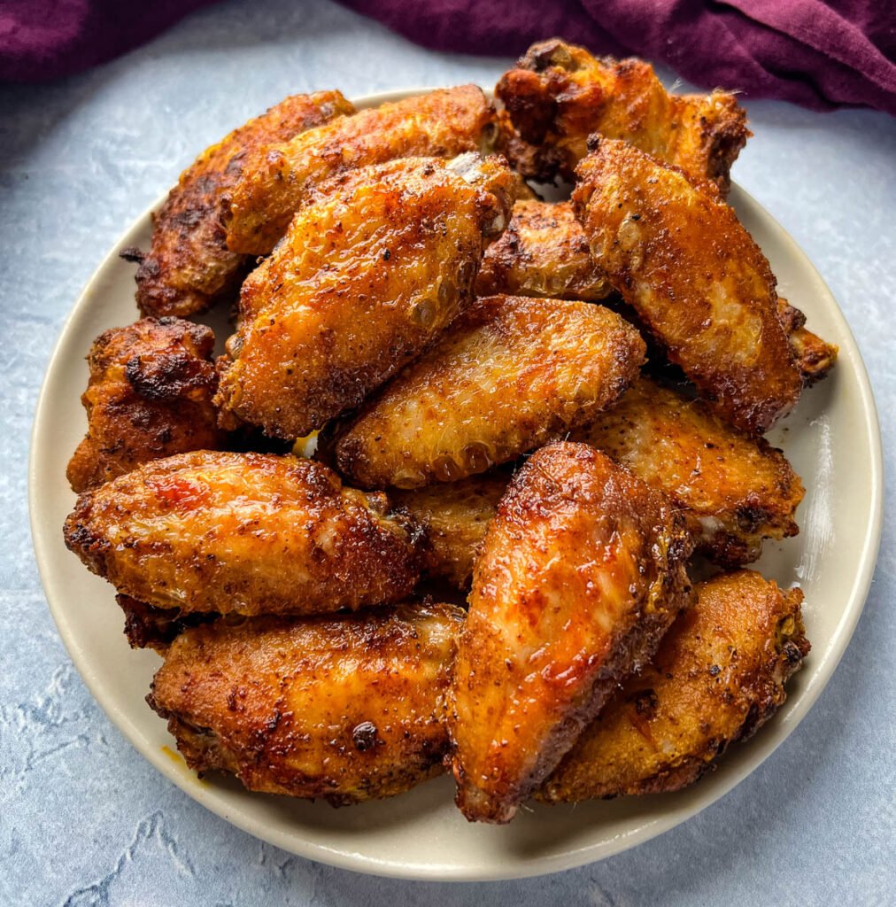 dry rub chicken wings on a plate