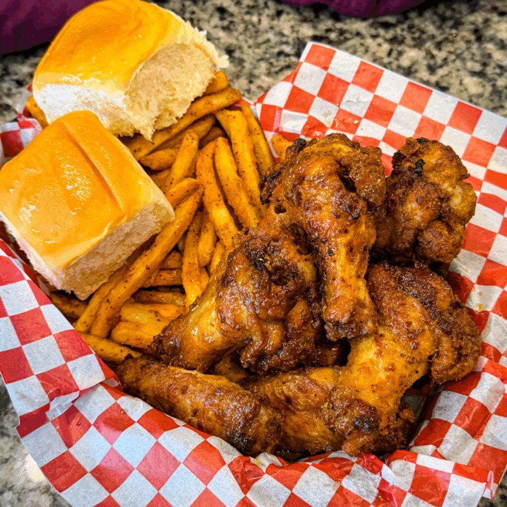 dry rub chicken wings on a plate