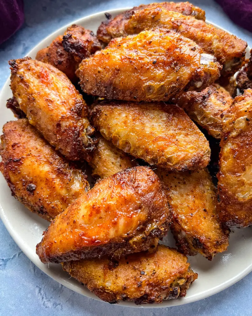 dry rub chicken wings on a plate