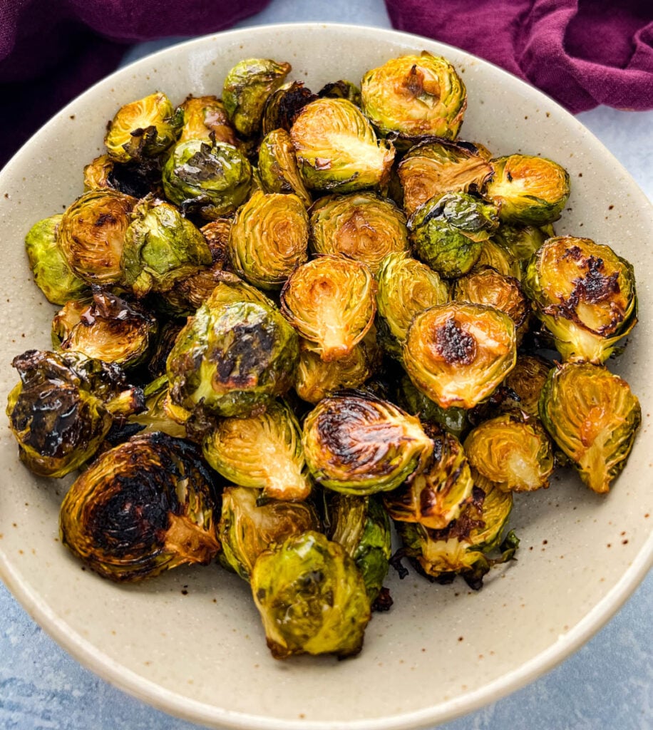 garlic brussels sprouts in a bowl