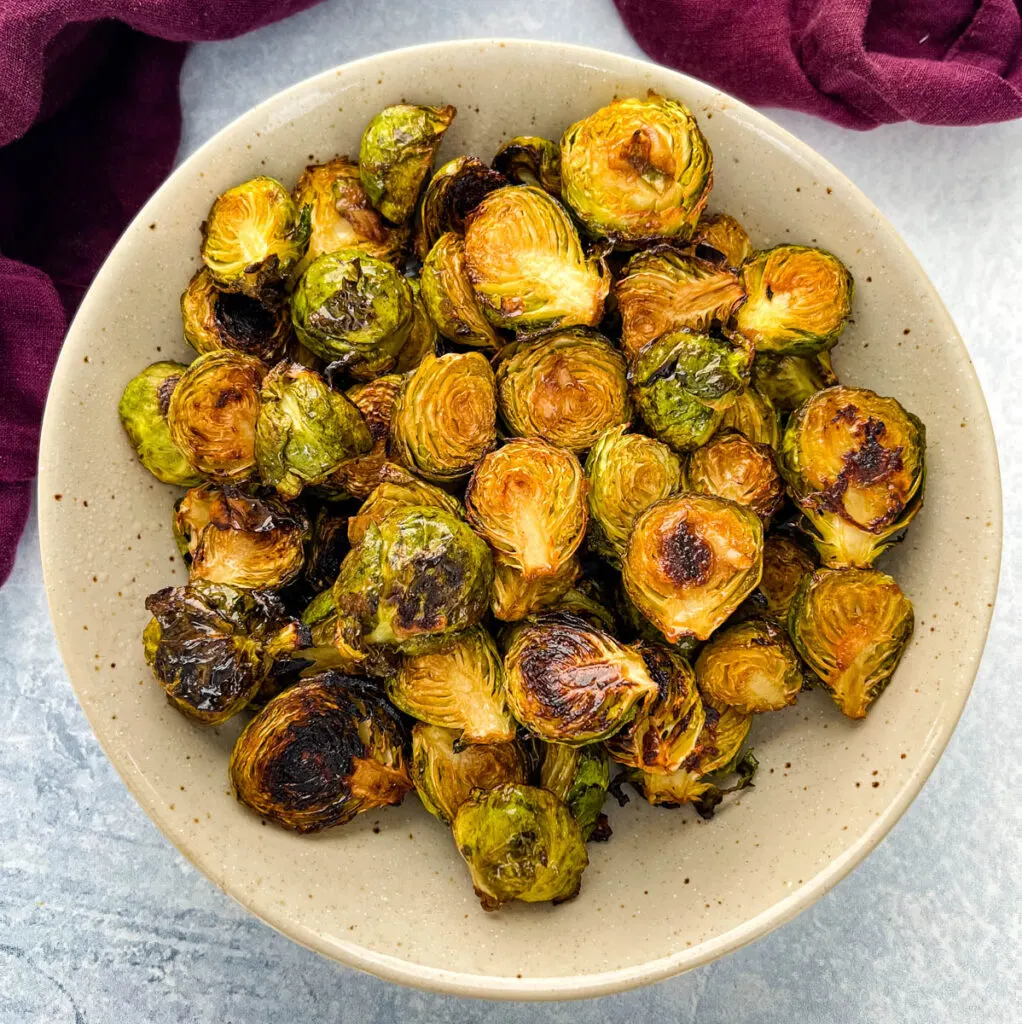 garlic brussels sprouts in a bowl