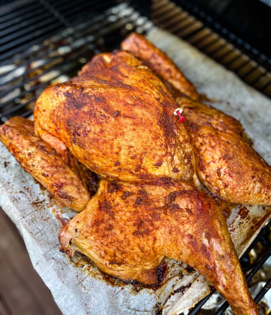 smoked turkey on Traeger smoker