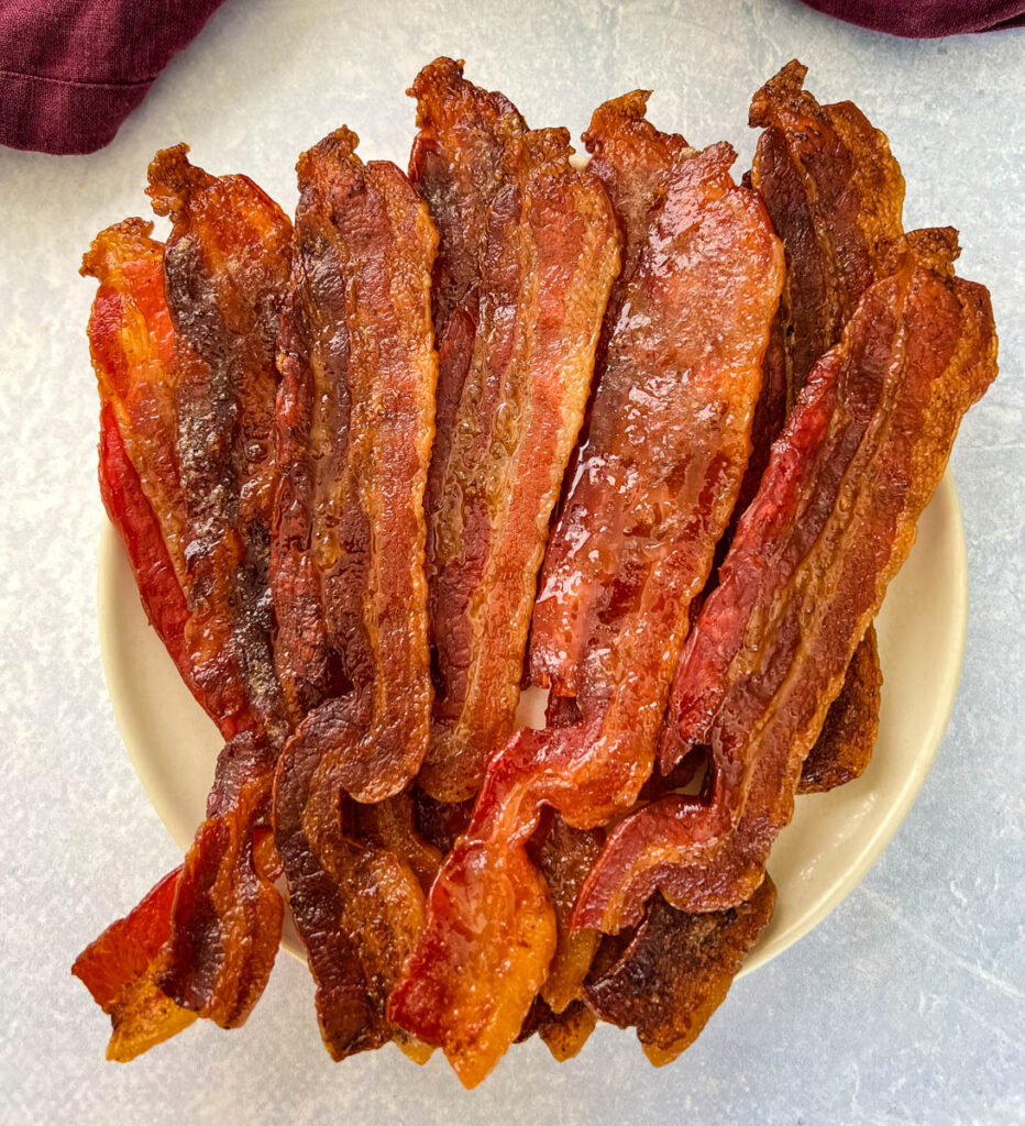 smoked bacon on a plate