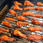 cooked chicken wings on a Traeger smoker pellet grill