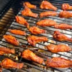 cooked chicken wings on a Traeger smoker pellet grill