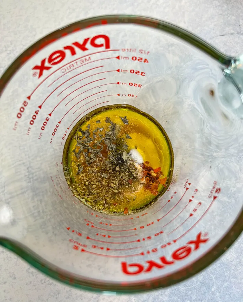 Italian Vinaigrette dressing in a cup