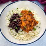 Chipotle pollo asado bowl with cilantro lime rice in a bowl