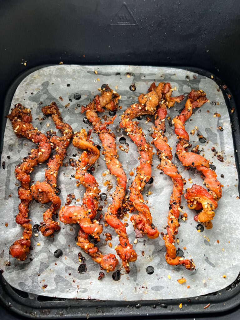 twisted bacon in the air fryer