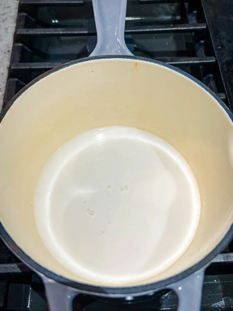 milk in a saucepan