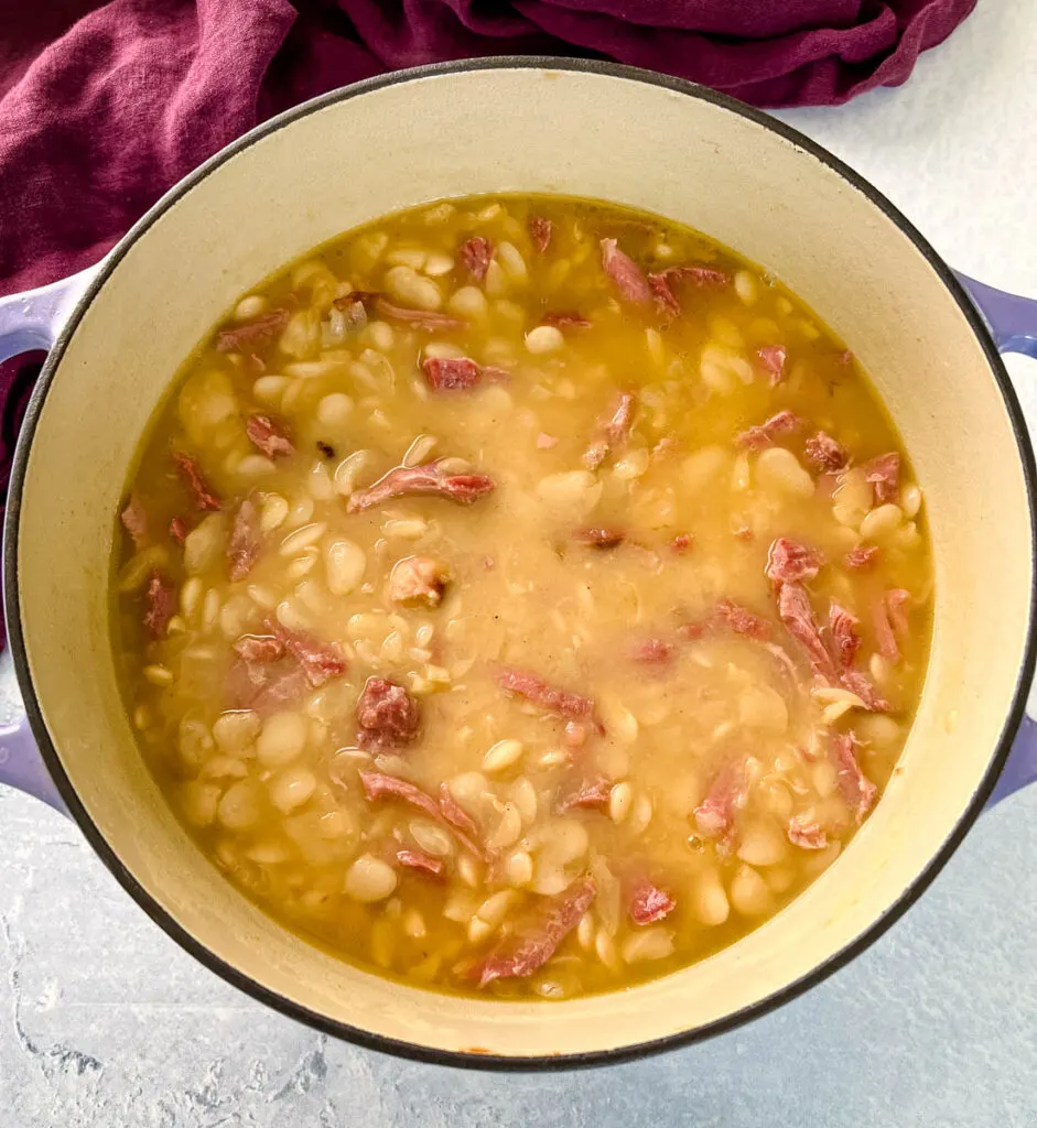 Southern butter lima beans in a Dutch oven