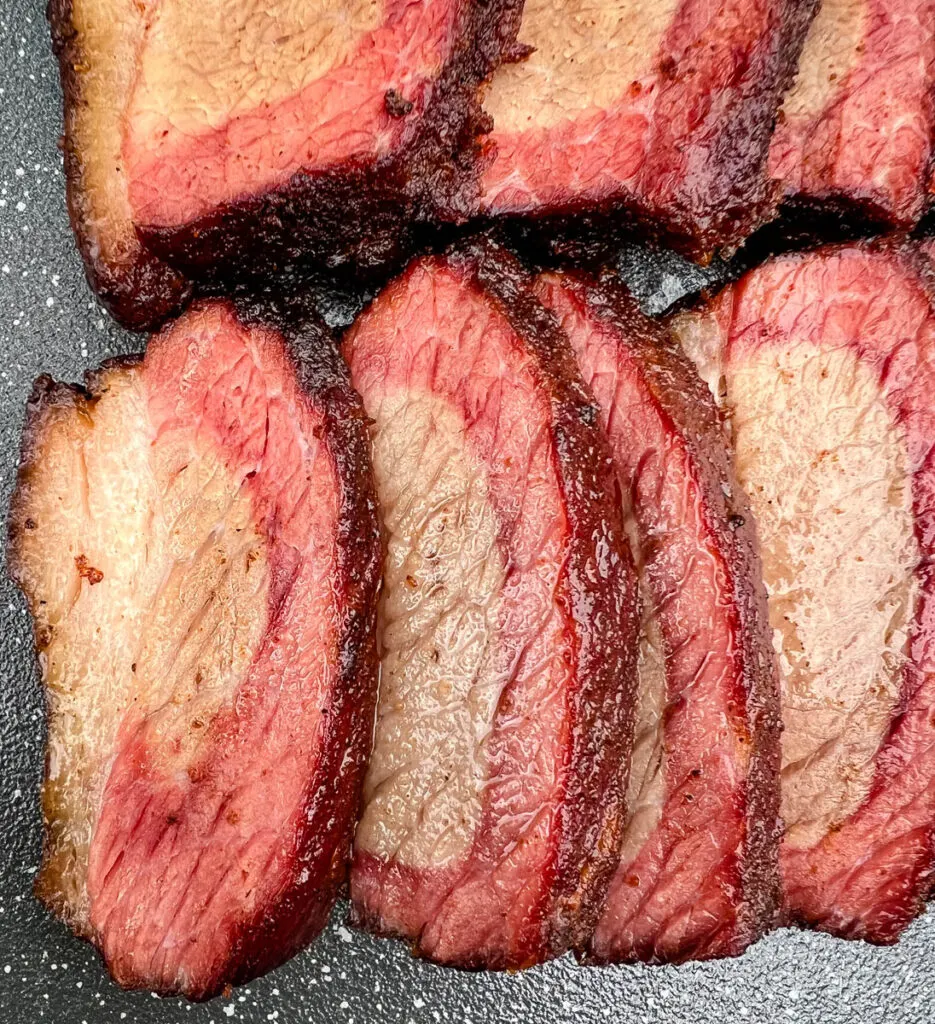 Traeger smoked brisket on a plate