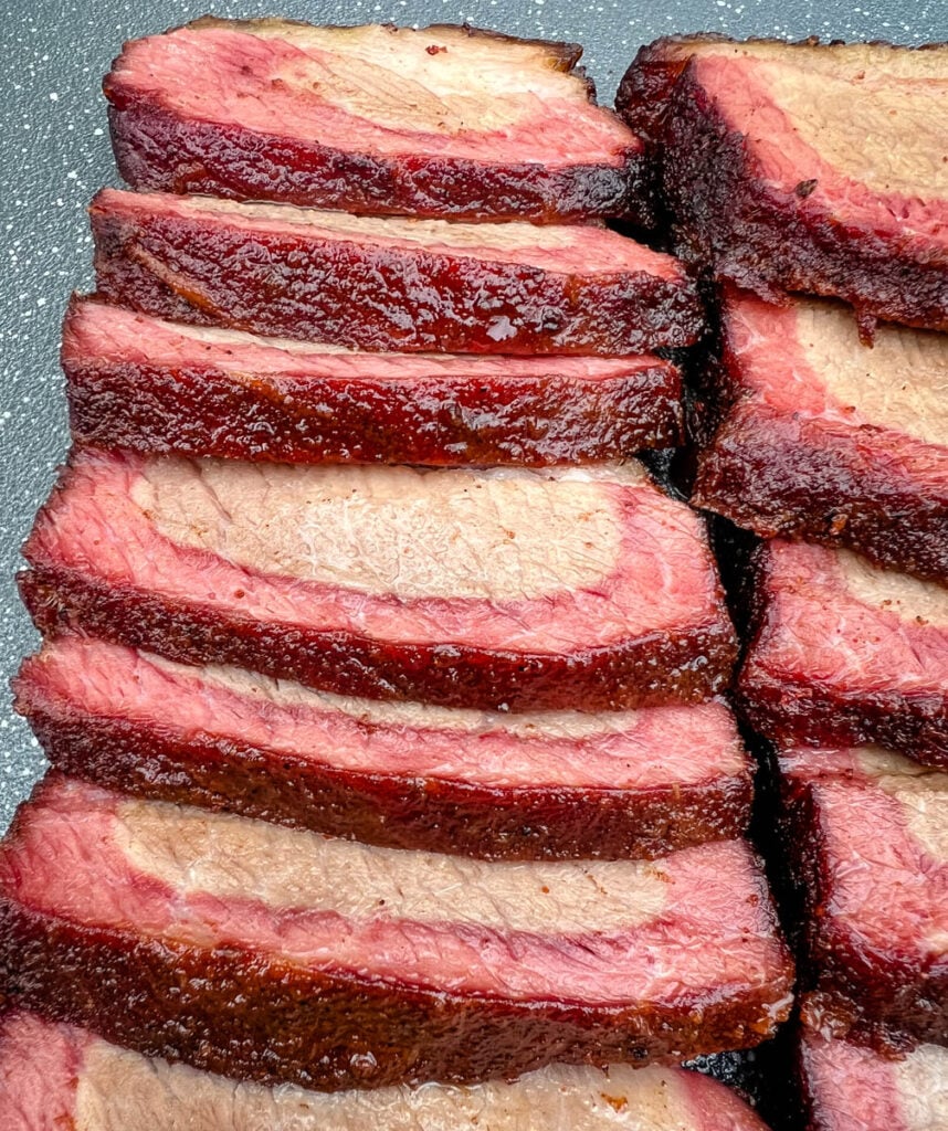 Traeger smoked brisket on a plate