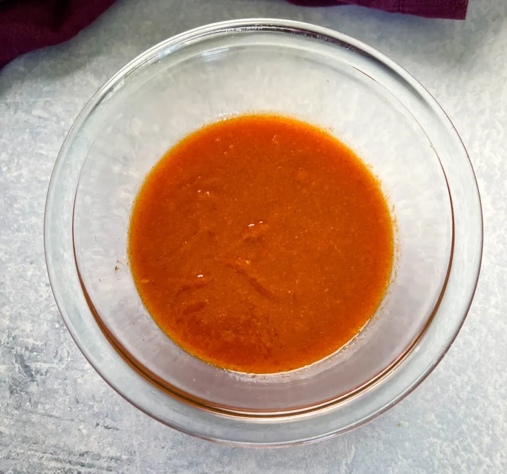 mango habanero sauce in a glass bowl