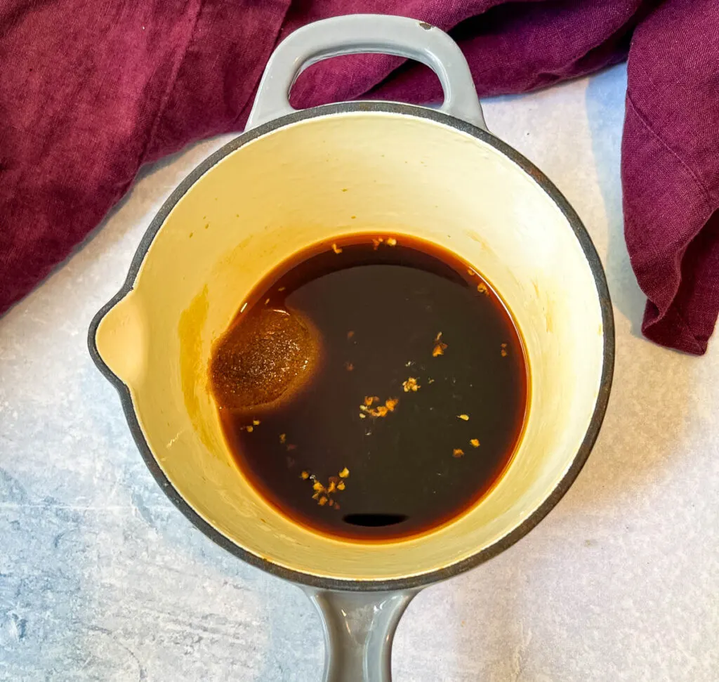 homemade teriyaki sauce in a pan