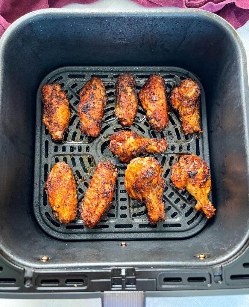 Cajun chicken wings in an air fryer