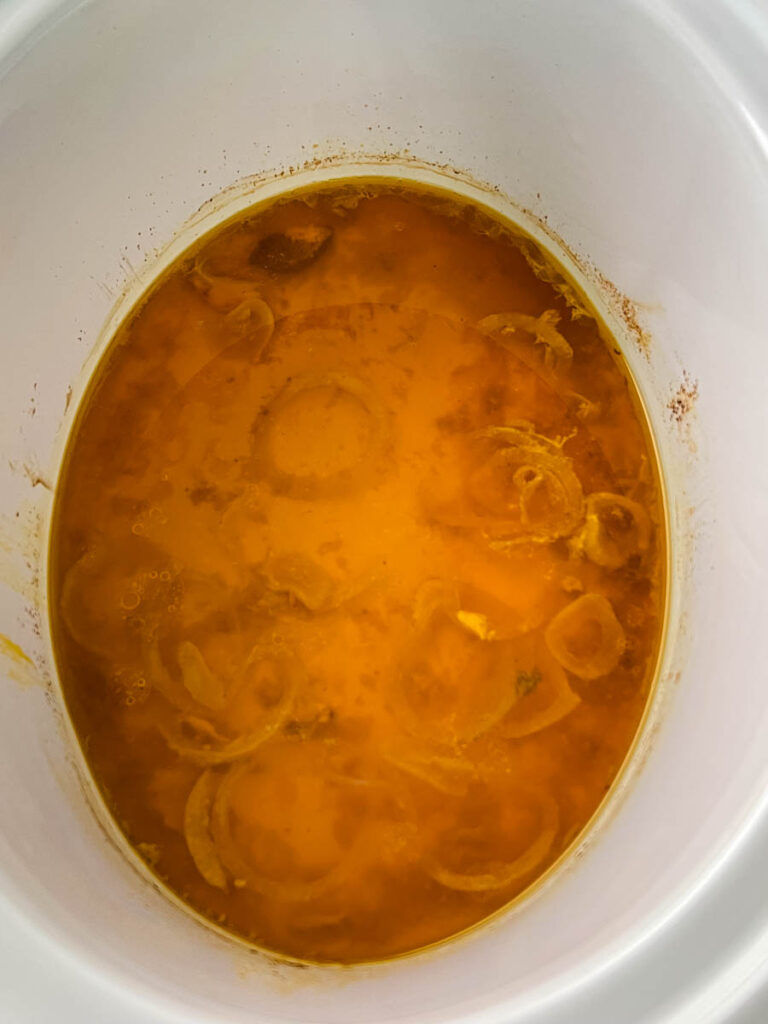 turkey drippings in a crockpot
