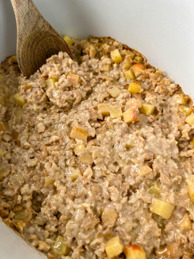 apple oatmeal in a Crockpot slow cooker
