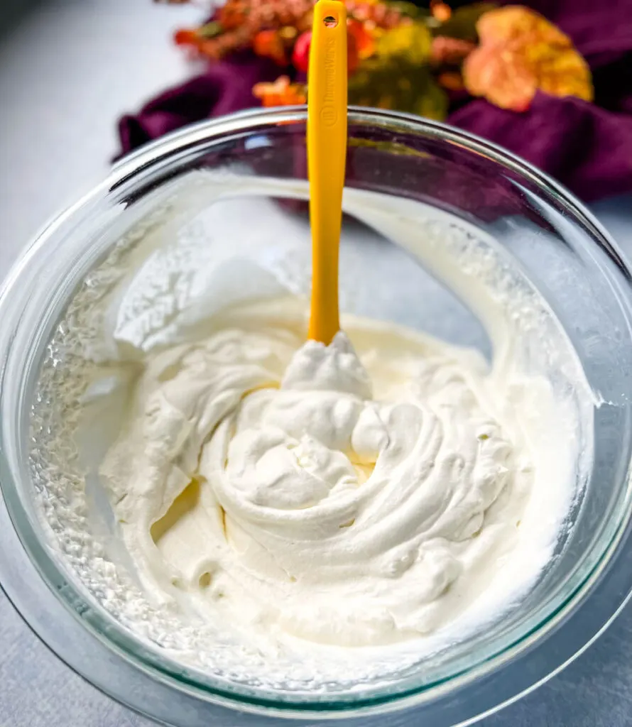 sugar free whipped cream in a glass bowl