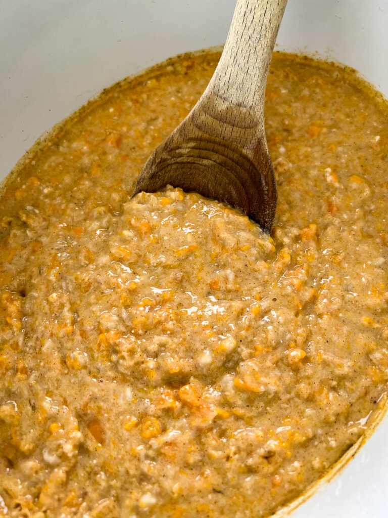 sweet potato oatmeal in a pot