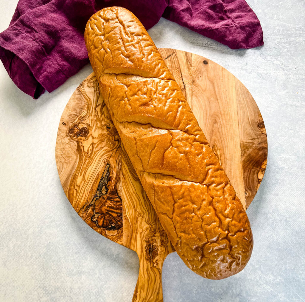 bread loaf on a cutting board