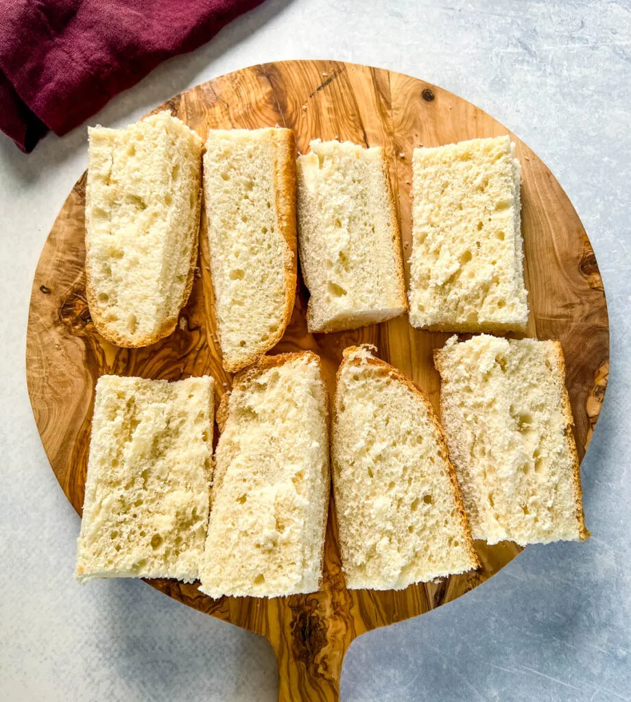 sliced bread on a cutting board