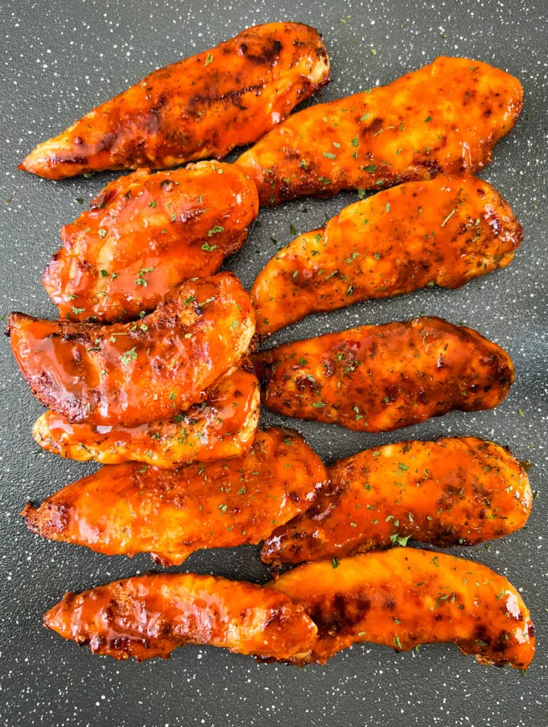 buffalo chicken tenders on a plate