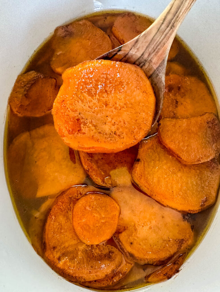 candied sweet potatoes yams in a Crockpot slow cooker