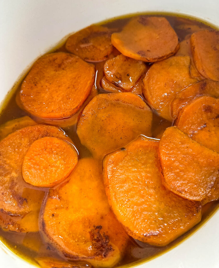 candied sweet potatoes yams in a Crockpot slow cooker