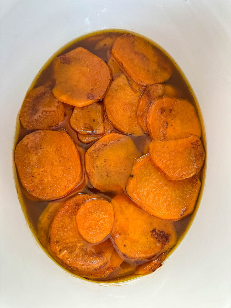 candied sweet potatoes yams in a Crockpot slow cooker