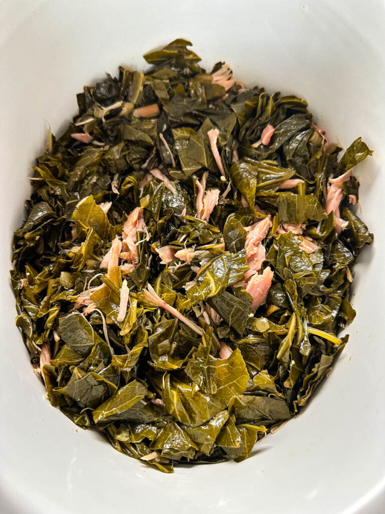 collard greens in a Crockpot slow cooker