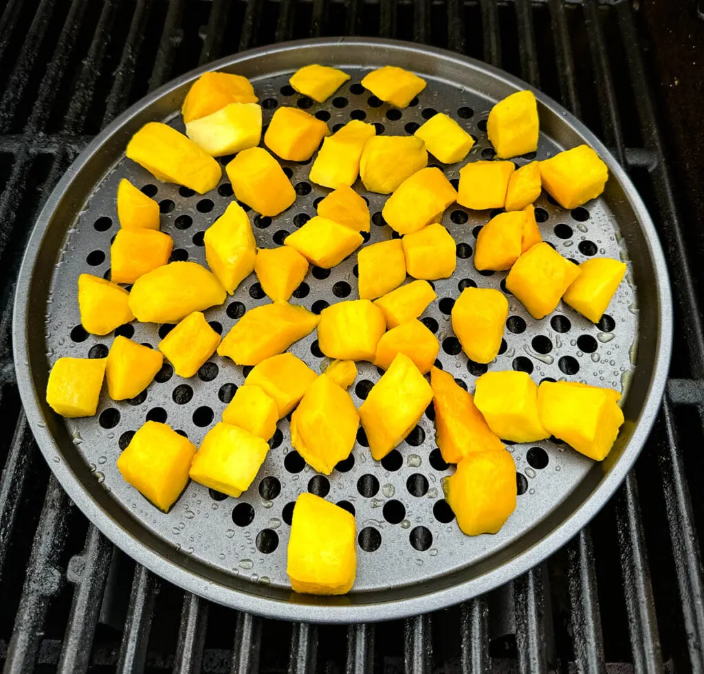 fresh mango on a grill