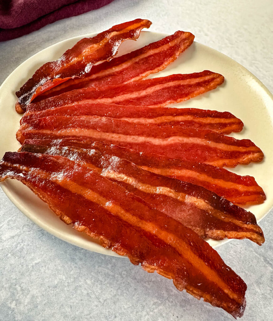 baked turkey bacon on a plate