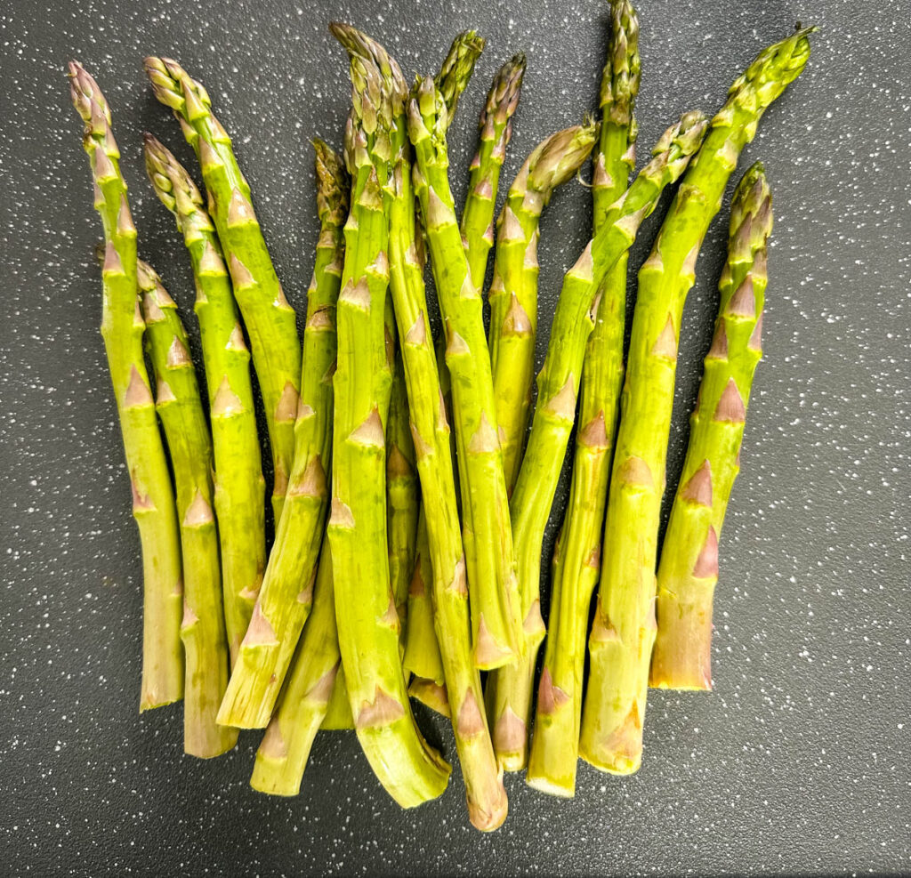 fresh asparagus on a plate